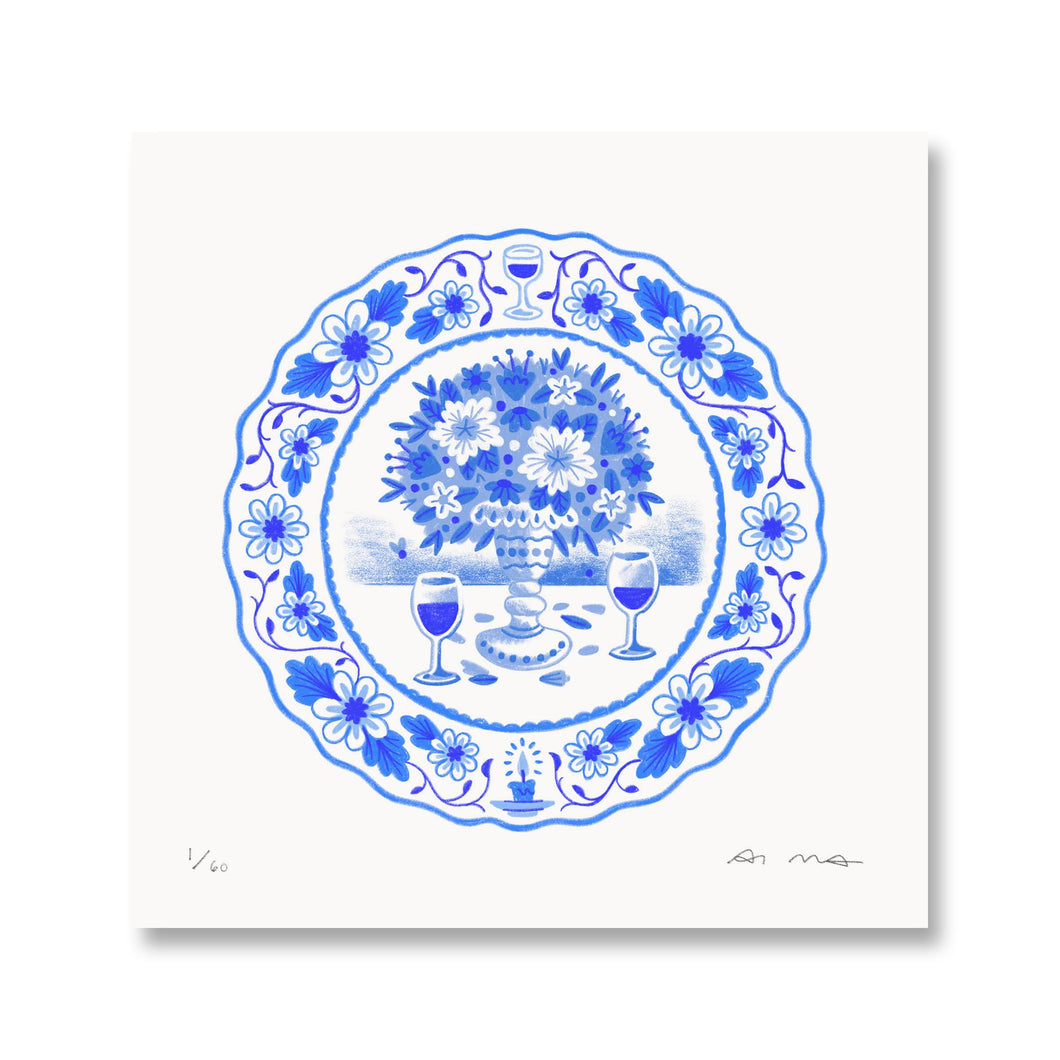 Dinner Table Still Life Delftware Print