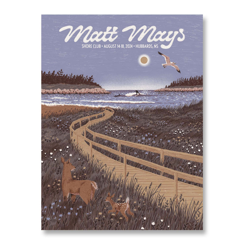 Matt Mays Shore Club 2024 Gig Poster – Midnight Oil Print & Design