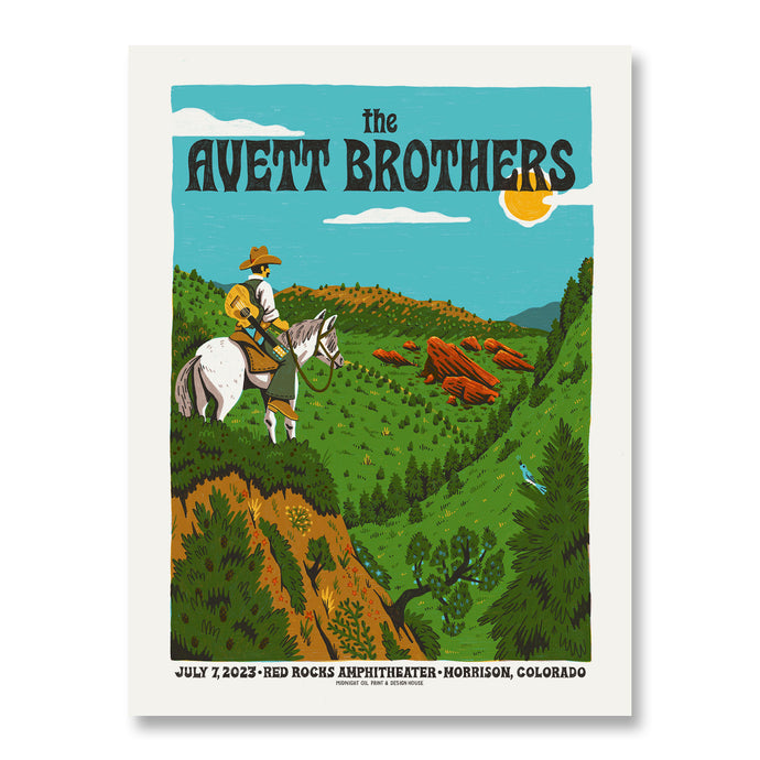 The Avett Brothers at Red Rocks VIP Poster - July 7, 2023