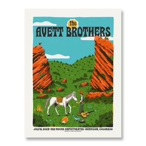 The Avett Brothers at Red Rocks VIP Poster - July 8, 2023