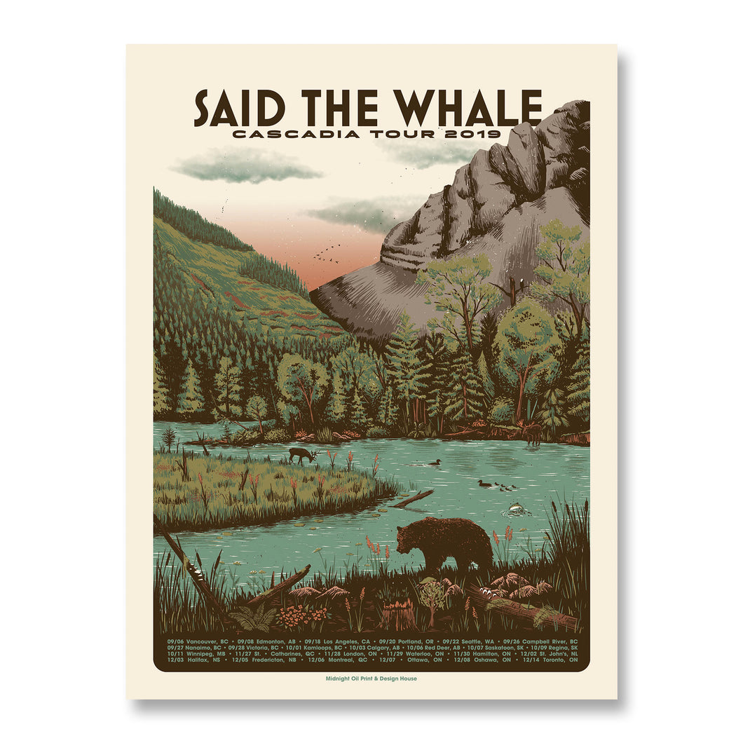Said The Whale - Cascadia Tour 2019 Gig Poster